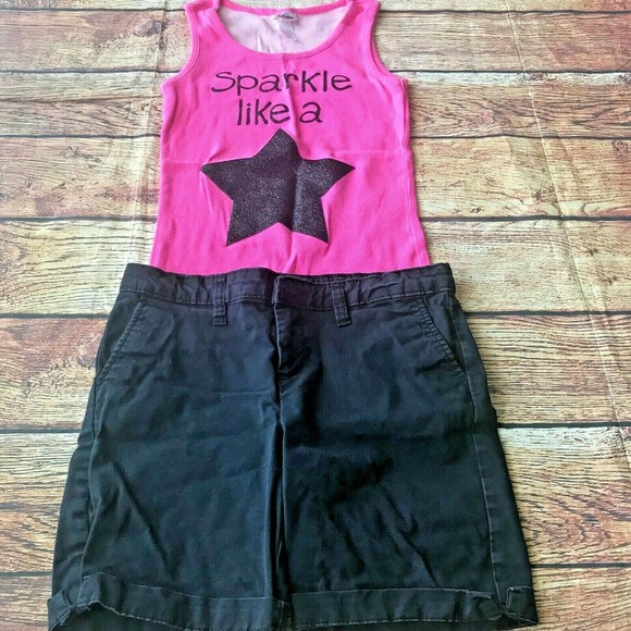 Justice/Faded Glory Girl’s Shirt and Shorts outfit Kid’s Youth Size 10 - Picture 1 of 10